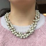 J. Crew Jewelry | Jcrew Beaded Pearl Necklace | Color: Silver/White | Size: Os