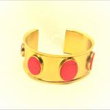 Kate Spade Jewelry | New Kate Spade Gold Tone Red Stone Cuff Bracelet | Color: Gold | Size: Os