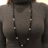 J. Crew Jewelry | J. Crew Jet Black And Crystal Bead Necklace | Color: Black/Silver | Size: Os