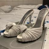 Jessica Simpson Shoes | Jessica Simpson Mules | Color: Silver/White | Size: 6.5