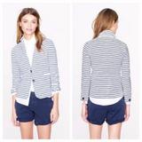 J. Crew Jackets & Coats | J. Crew White & Blue Striped Cotton Blend Blazer | Color: Blue/White | Size: M