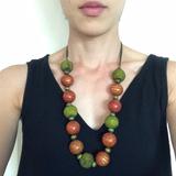 Anthropologie Jewelry | Amber And Sage Bead Necklace | Color: Brown/Green | Size: Os
