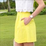 J. Crew Skirts | J. Crew Canary Yellow Aline Lace Trim Skirt | Color: Yellow | Size: 4