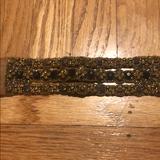 Anthropologie Jewelry | Moving Sale! Anthro Beaded Leather Cuff | Color: Green | Size: Os