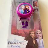 Disney Accessories | Frozen 2 Flashing Lights Watch Gift | Color: Pink/Purple | Size: Osg
