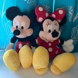 Disney Toys | Disney Mickey And Minnie Mouse Plush | Color: Black/Red | Size: Osbb