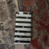 Kate Spade Accessories | Kate Spade New York Thin Stripe Gold Accents Prote | Color: Black | Size: Iphone 8 7 6s 6