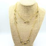 J. Crew Jewelry | J. Crew Long Gold Crystal Diamond Cut Necklace | Color: Gold/Gray | Size: Os