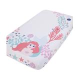 Disney Girls' Crib Sheets Coral - The Little Mermaid Coral & White Ariel Fitted Crib Sheet