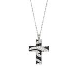 Pavcus Designs Women's Necklaces - Crystal & Black Stripe Cross Pendant Necklace