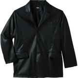 Men's Big & Tall Three-Button Faux Leather Blazer by KingSize in Black (Size 3XL)