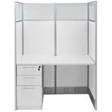 48"W x 24"D x 67"H White Laminate Washable Starter Cubicle