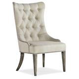 Hooker Furniture Sanctuary 2 Tufted Wingback Side Chair in Le Sable/Beige Wood/Upholstered/Fabric in Brown/Gray, Size 45.0 H x 26.5 W x 30.75 D in