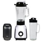 Tribest Glass 42 oz. 4-Speed Chrome Personal Blender with Vacuum, Grey