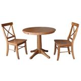 International Concepts Distressed Oak 48 in. Oval Dining Table with 4-X-Back Side Chairs (5-Piece)