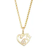 "Kids' Junior Jewels 14k Gold Diamond Accent ""Love"" Heart Pendant Necklace, Girl's, White"