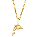 Junior Jewels Kids' 14k Gold Diamond Accent Dolphin Pendant Necklace, Girl's, White