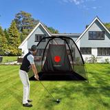 Galileo 8' x 6' Black Fabric Golf Net w/ Carrying Case Fabric in Black/Green, Size 72.0 H x 96.0 W x 70.0 D in | Wayfair GG-0015-B