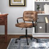 Three Posts™ Gianluca Task Chair Upholstered/Metal in Brown, Size 37.4 H x 21.65 W x 23.43 D in | Wayfair 5ED570BAD17A4E4493F82E3CC7FC0236