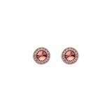 callura Women's Earrings Antique - Pink Crystal & Rose Goldtone Halo Stud Earrings