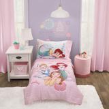 Disney Princess Always Be Bold Belle Ariel & Cinderella 4 Piece Toddler Bedding Set Polyester in Blue/Brown/Green | Wayfair 7368416P