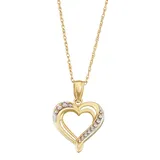 "10k Gold Two Tone Heart Necklace, Women's, Size: 18"""