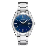 Seiko Men's Essentials Stainless Steel Watch with Blue Dial - SUR309, Size: Large, Silver