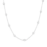 "Rosabella Sterling Silver Cubic Zirconia Station Necklace, Women's, Size: 18"", White"