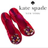 Kate Spade Shoes | Kate Spade Jeweled Satin Slippers! | Color: Purple/Red | Size: 8.5