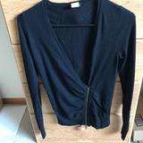 J. Crew Sweaters | Jcrew Cross Zip Wrap Wool Cardigan Sweater | Color: Black | Size: Xs