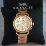 Coach Accessories | Coach Women Delancey Watch Nwt | Color: Gold/Tan | Size: 32mm