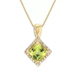 "Gemminded 10k Gold 1/6 Carat T.W. Diamond & Peridot Pendant Necklace, Women's, Size: 18"", Green"