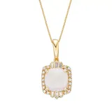 "Gemminded 10k Gold 1/4 Carat T.W. Diamond & Opal Pendant Necklace, Women's, Size: 18"", White"