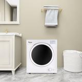 Ktaxon 3.2 Cu. Ft. High Efficiency Electric Dryer w/ Steam Dry in White, Stainless Steel in Gray, Size 26.8 H x 23.4 W x 20.1 D in | Wayfair