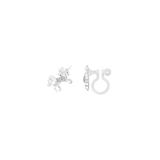 Chanteur Designs Girls' Earrings White - White Crystal & Silvertone Unicorn Clip-On Earrings