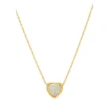 Belk & Co Created Opal Heart Pendant Necklace In 10K Yellow Gold, 17 In