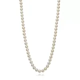 Amour de Pearl Women's 7-8 Millimeter Cultured Freshwater Pearl 24 Inch Strand Necklace in Sterling Silver, White