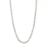 Amour de Pearl White 5-6 Millimeter Cultured Freshwater Pearl 24 Inch Strand Necklace in Sterling Silver