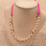 J. Crew Jewelry | J.Crew Ladies Pearl Crystal Necklace | Color: Pink/White | Size: Os