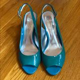 Jessica Simpson Shoes | Jessica Simpson Open-Toe Pump | Color: Blue/Green | Size: 7.5