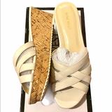 Nine West Shoes | Brand New Nine West Off White Wedge Slide Sandal | Color: Cream/White | Size: 7.5