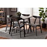 George Oliver Noella 5 - Piece Rubber Solid Wood Dining Set Wood/Upholstered Chairs in Brown, Size 29.53 H in | Wayfair