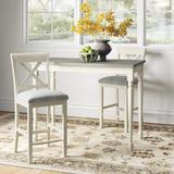 Three Posts™ Locher 2 - Person Counter Height Dining Set Wood in Brown/Gray/White | Wayfair CBAD56BB731644CABDE34DCCC81F5811