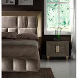 Hispania Home London Bedor111 Bedroom Set 3 Pieces Upholstered in Brown/Gray/Yellow, Size Queen | Wayfair BEDOR111-SET3Q