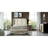 Hispania Home London Bedor170 Bedroom Set 4 Pieces Upholstered in Black, Size King | Wayfair BEDOR170-SET4KHG