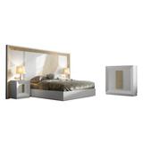 Hispania Home London Bedor130 Bedroom Set 4 Pieces Wood in Black/Brown, Size King | Wayfair BEDOR130-SET4KM