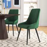 Mercury Row® Girton Tufted Velvet Side Chair Upholstered/Velvet in Green, Size 36.0 H x 21.0 W x 21.0 D in | Wayfair