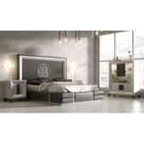 Hispania Home London Bedor140 Bedroom Set 4 Pieces Upholstered, Leather in Brown, Size King | Wayfair BEDOR140-SET4KM