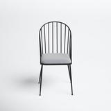 Joss & Main Marlowe Upholstered Metal Windsor Back Side Chair in Upholstered in Black, Size 37.0 H x 21.0 W x 24.0 D in | Wayfair