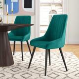 Mercury Row® Girton Tufted Velvet Side Chair Upholstered/Velvet in Black, Size 36.0 H x 21.0 W x 21.0 D in | Wayfair